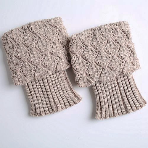 Knitting Wool Socks Turned Mouth Warm Gloves For Sailing Scallops Leggings Set